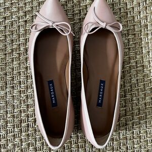 Margaux Blush Pink Pointed-Toe Ballet Flats with Bow